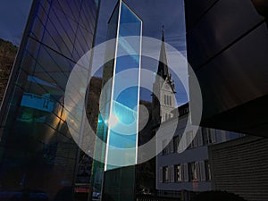 Vaduz Cathedral and Glass monument