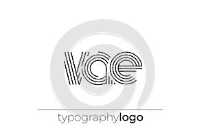VAE modern geometric typography logo
