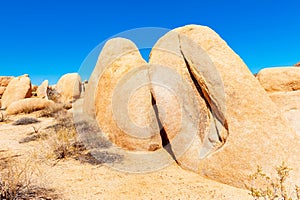 Vagina shaped Rock in Joshua Tree National Park USA photo