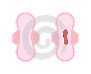 Vaginal bleeding menstruation postpartum pad lochia period. Woman pad menstrual icon.