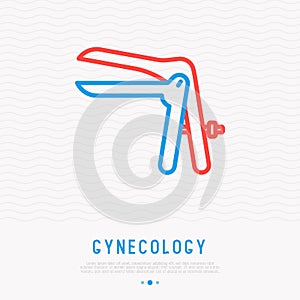 Vaginal dilator line icon. Vector illustration