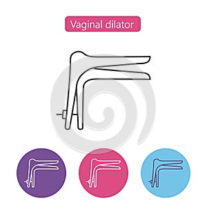 Vaginal dilator thin line icon. photo