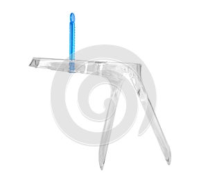 Vaginal speculum on white background, top view photo