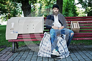 Vagrant in the park