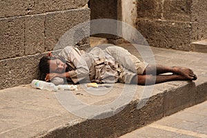 Vagrant in the street