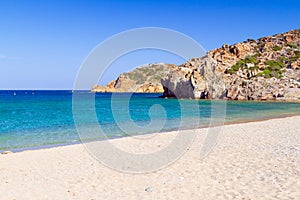 Vai beach with blue lagoon on Crete