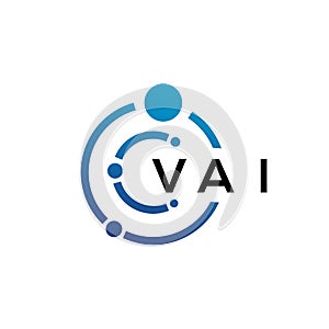 VAI letter technology logo design on white background. VAI creative initials letter IT logo concept. VAI letter design