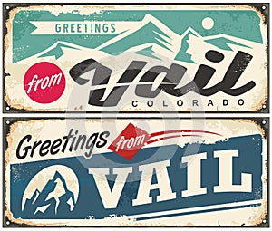 Vail Colorado retro souvenir from winter holiday destination photo