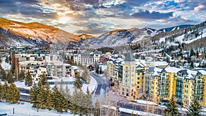 Vail, Colorado, USA Drone Village Skyline Aerial photo