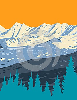 Vail Mountain Ski Area Located in Vail Colorado WPA Poster Art