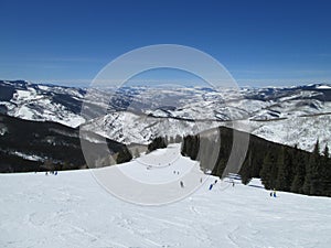 Vail Mountain Ski Path In Winter