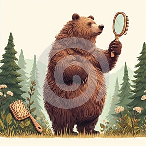 Vain Forest Bear with Mirror