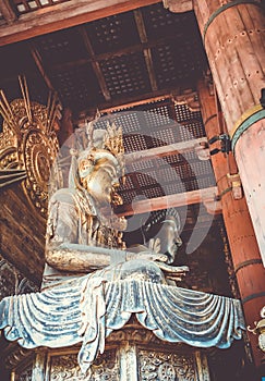 Vairocana buddha in Daibutsu-den Todai-ji temple, Nara, Japan