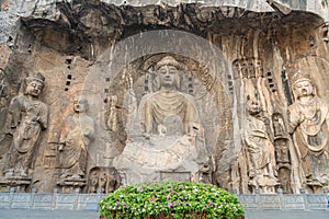 Vairocana Buddha or Longmen Grottoe the buddha sculpture of Fengxian Cave or Li Zhi Cave located in Louyang, Henan province China