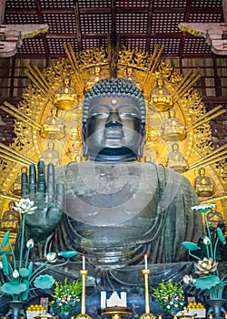 Vairocana buddha in Daibutsu-den Todai-ji temple, Nara, Japan