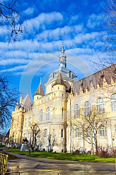 Picturesque Vajdahunyad Castle Budapest city Hungary