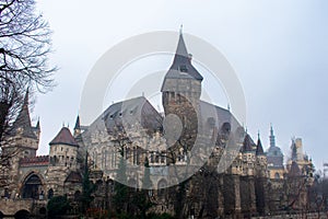 Vajdahunyad Castle in City Park Budapest, Hungary.