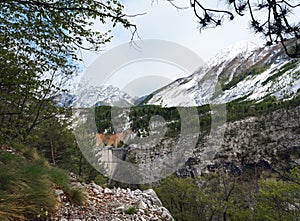 Vajont Dam in Povince Belluno. Villanova photo