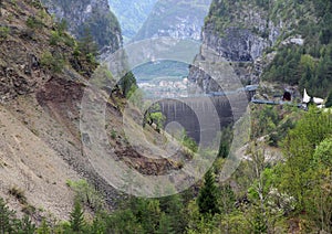 Vajont dam seen from the monte toc landslide 1 photo