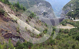 Vajont Dam or Vaiont Dam is a disused dam in northern Italian du photo