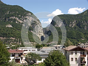 Vajont dam view from Longarone photo