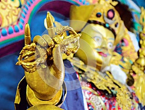 Vajra close-up of Buddha maitreya statue