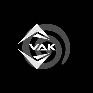 VAK abstract technology logo design on Black background. VAK creative initials letter logo concept