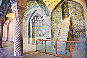 Vakil Mosque, pillars of Prayer Hall