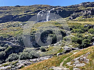 Val Cenis Waterfall Panoramas: High-Altitude Trail Views, Vanoise National Park, France