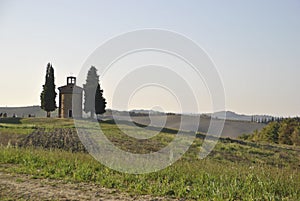 Val d`Enza panoramas, hills, cypresses, fields