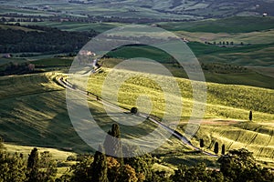 VAL D`ORCIA, TUSCANY/ITALY - MAY 17 : Val d`Orcia in Tuscany on