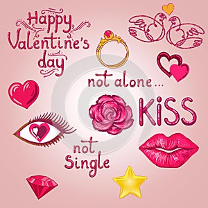 Val day sticker set