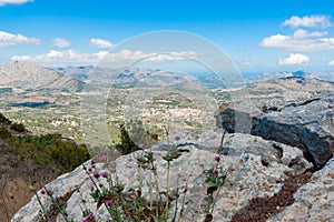 Val de Pop and its small towns below Coll de rates mountains