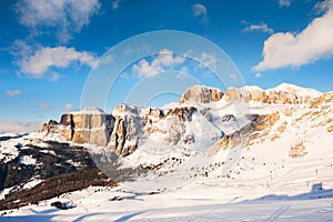 Val di Fassa ski resort, Dolomites, Italy