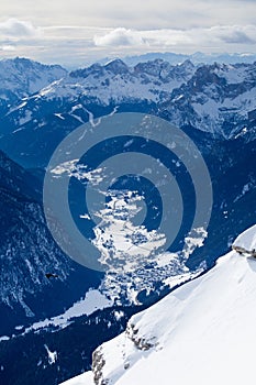 Val di fassa valley from Sella Rondo mountain