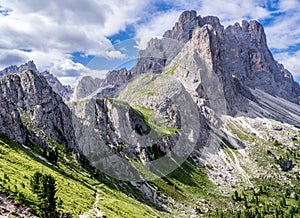 From Val di Funes to Odle d`Eores in Dolomites Italy