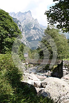 Val di Mello - lateral valley of Val Masino in the province of Sondrio- Lombardy- Italy.