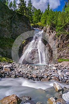 The Val Nera Waterfall, Livigno, Lombardy, Italy