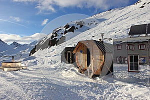 Val Senales sauna and winter in Italy