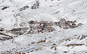 Val thorens aiguille peclet view sunset snowy mountain landscape France alpes