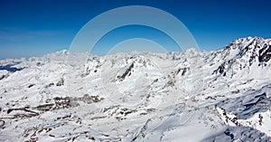 Val thorens Mont Blanc peclet view snowy mountain landscape France alpes