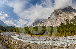 Val Veny, Italy - The Mountains and The River