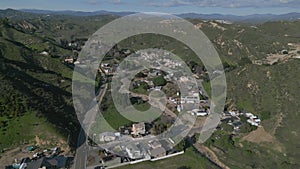 Val Verde, California Unincorporated Community Approaching Aerial View