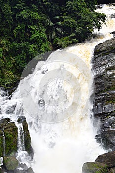 Valara Waterfalls in Kerala, India - Ledge Waterfall with Huge Stones in Green Forest