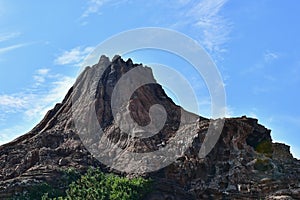 Valcano with blue sky