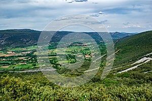 Valdivieso Valley in Las Merindades de Burgos, from the port of Mazorra. Castilla y Leon, Spain