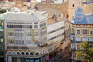 Valencia aerial skyline with calle la Paz photo
