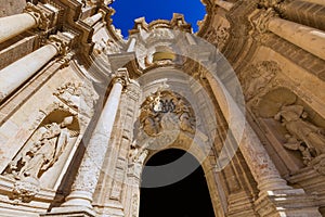 Valencia cathedral door in plaza de la Reina