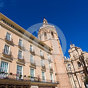 Valencia Cathedral facade and Miguelete Micalet photo