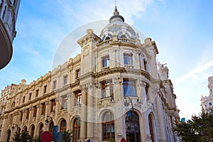 Valencia city Correos building Ayuntamiento square photo